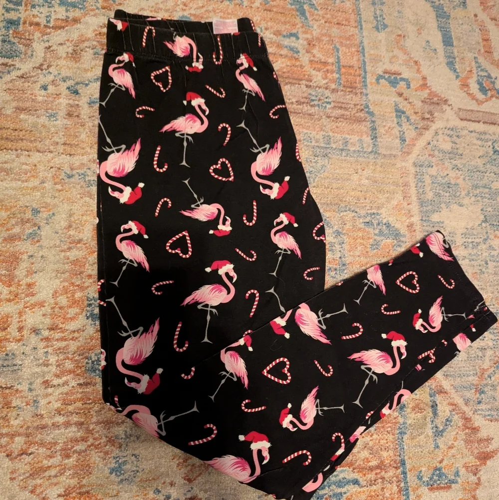 Flamingo Christmas Leggings - Picture 1 of 3